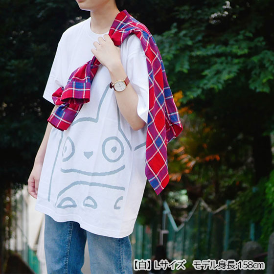 My Neighbor Totoro Totoro Fund Hello Totoro T-Shirt - White and Gray - official view 2