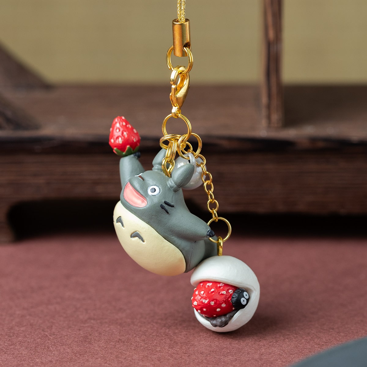 My Neighbor Totoro Wagashi Burarin Strawberry Daifuku Charm - official view 2