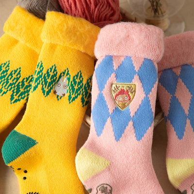 My Neighbor Totoro White Totoro Brushed-Lining Room Socks 23-25 cm - official view 4