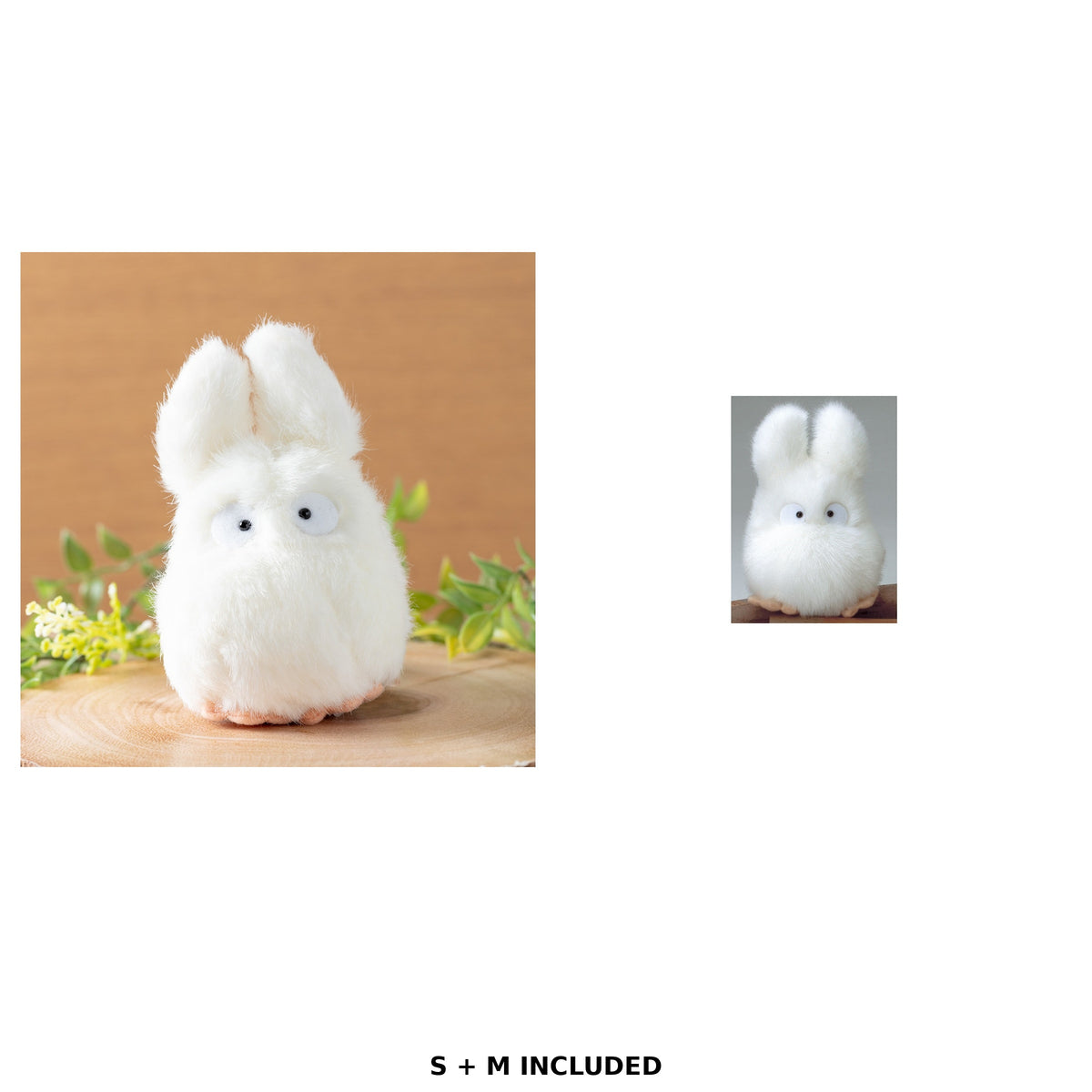 My Neighbor Totoro - White Totoro Plush (2 Sizes) - Complete Set, one of each listed model