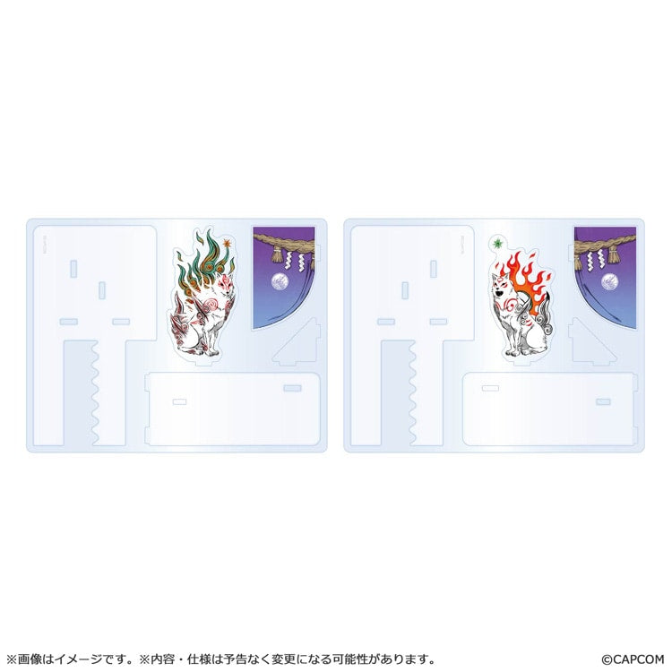 Okami acrylic bookstand set — unassembled components