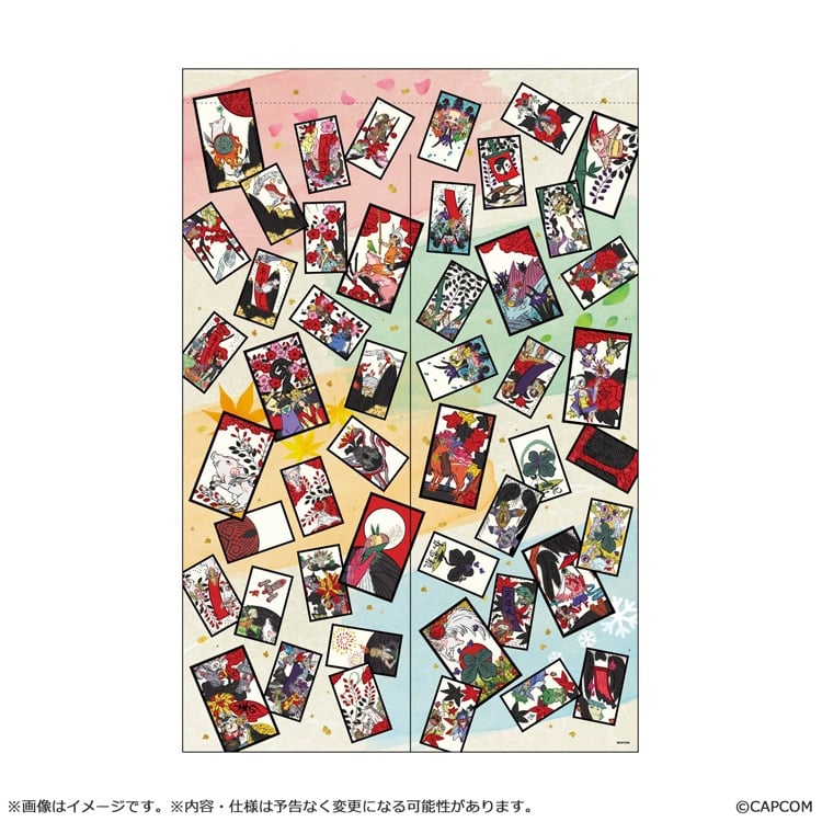 Okami 20th Anniversary Sakura Hanafuda Noren Curtain — Sakura Hanafuda — official product view