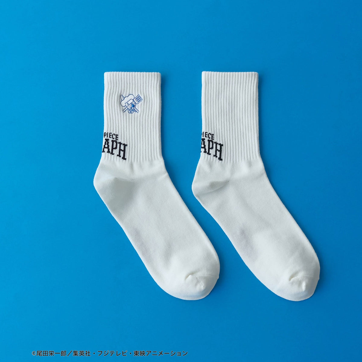 One Piece Sanji Embroidered Ribbed Crew Socks