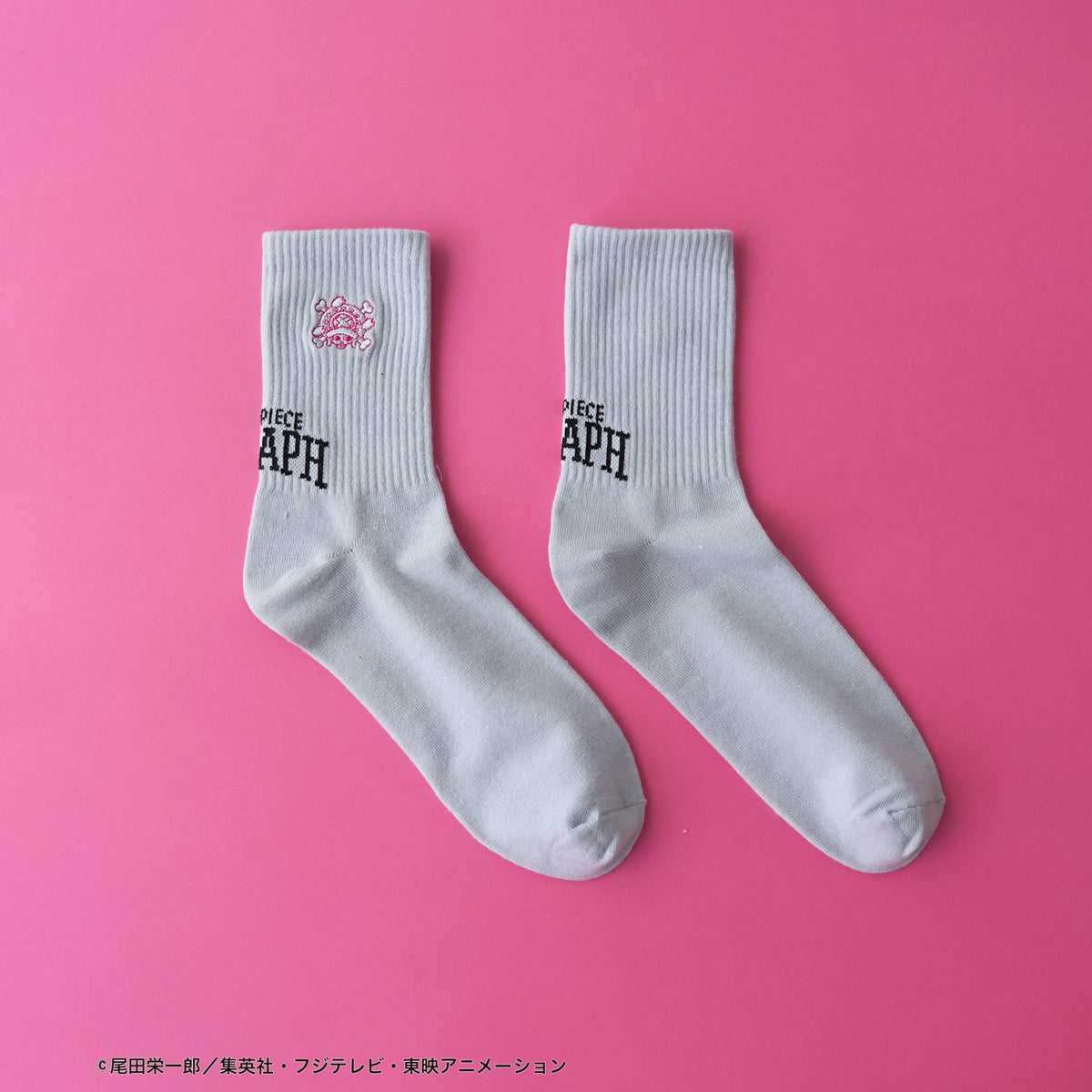 One Piece Chopper Embroidered Ribbed Crew Socks