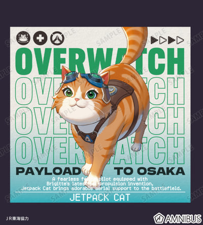 Overwatch 2 Jetpack Cat Travel Ver. BIG Silhouette T-Shirt - official product view 2