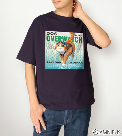 Overwatch 2 Jetpack Cat Travel Ver. BIG Silhouette T-Shirt - official product view 3