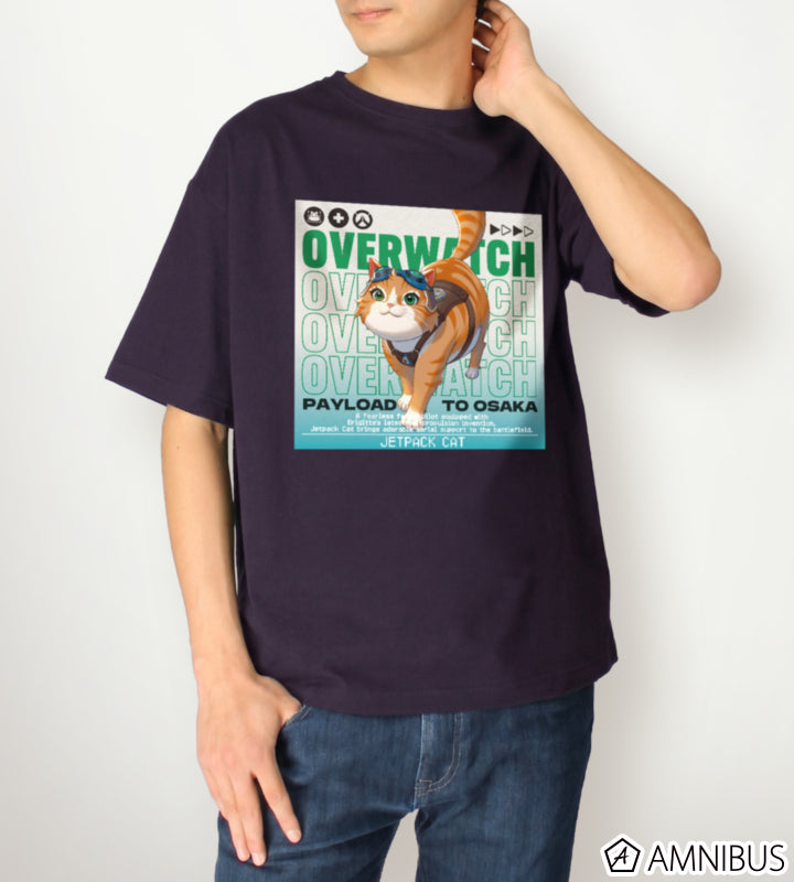 Overwatch 2 Jetpack Cat Travel Ver. BIG Silhouette T-Shirt - official product view 3