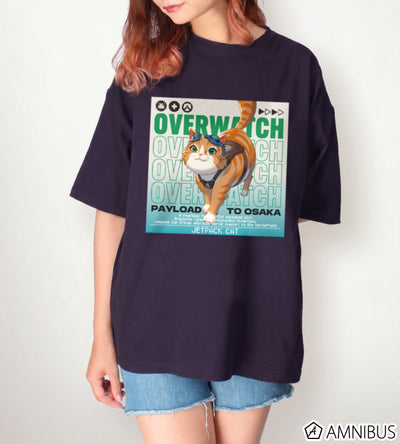 Overwatch 2 Jetpack Cat Travel Ver. BIG Silhouette T-Shirt - official product view 4