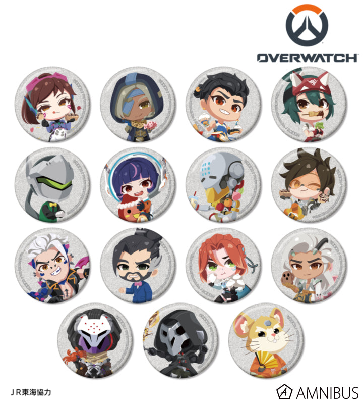 Overwatch 2 Osaka Ver. Chibi Trading Glitter Can Badges Complete Set Of 15 Types - complete collection overview