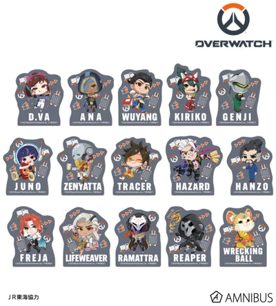 Overwatch 2 Osaka Ver. Chibi Trading Mini Die-Cut Stickers Complete Set Of 15 Types - complete collection overview