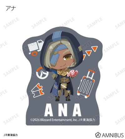Overwatch 2 Osaka Ver. Chibi Trading Mini Die-Cut Stickers Complete Set Of 15 Types - official product view 3