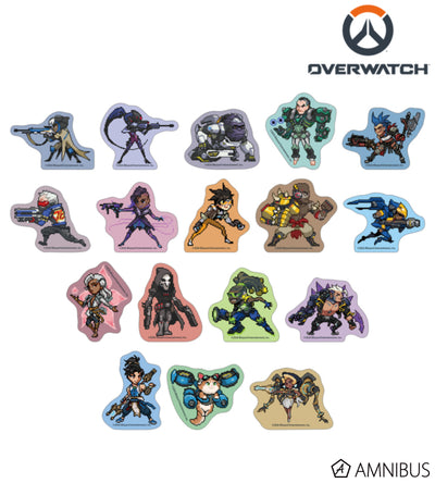 Overwatch 2 Pixel Art Mini Die-Cut Stickers Ver. B Complete Set Of 17 Types - complete collection overview