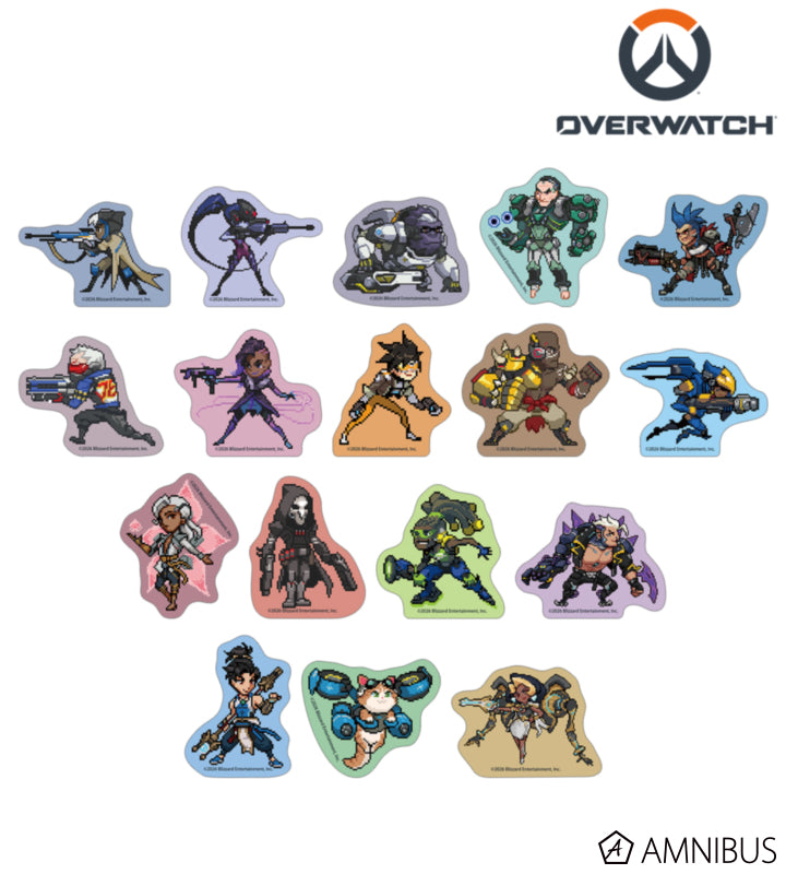 Overwatch 2 Pixel Art Mini Die-Cut Stickers Ver. B Complete Set Of 17 Types - complete collection overview