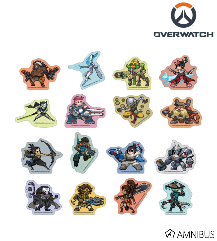 Overwatch 2 Pixel Art Mini Die-Cut Stickers Ver. C Complete Set Of 16 Types - complete collection overview