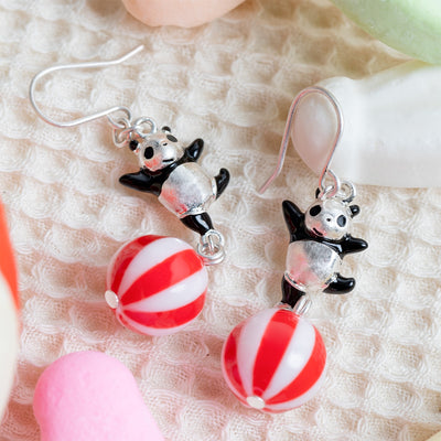 Panda! Go Panda! Ball-Balancing Panny Earrings (2 Types) - Pierced Pair - official view 1