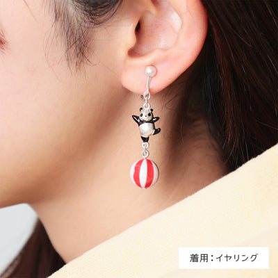 Panda! Go Panda! Ball-Balancing Panny Earrings (2 Types) - Pierced Pair - official view 4