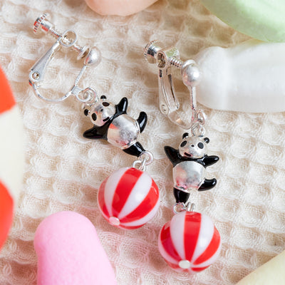 Panda! Go Panda! Ball-Balancing Panny Earrings (2 Types) - Clip-On Pair - official view 6