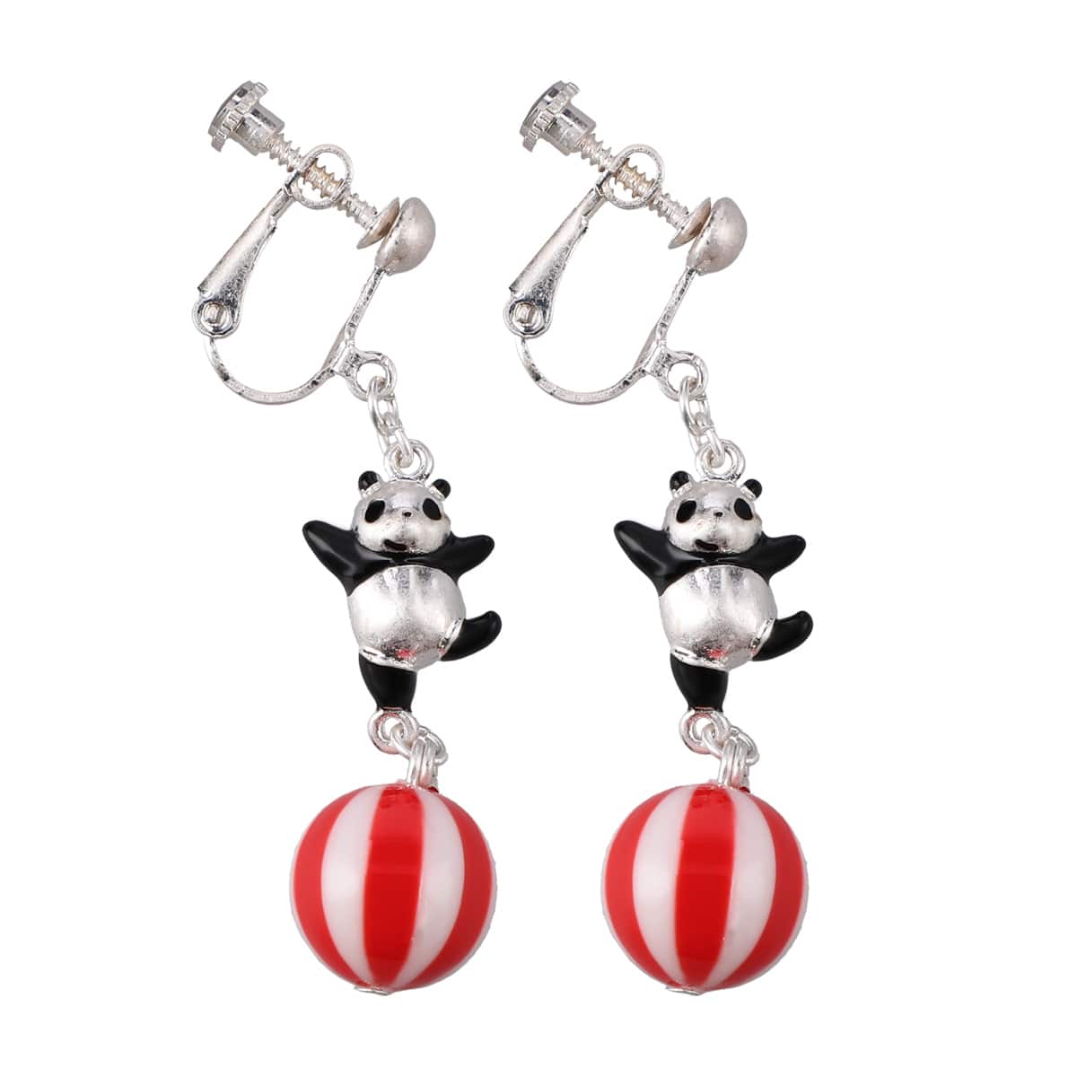 Panda! Go Panda! Ball-Balancing Panny Earrings (2 Types) - Clip-On Pair - official view 7