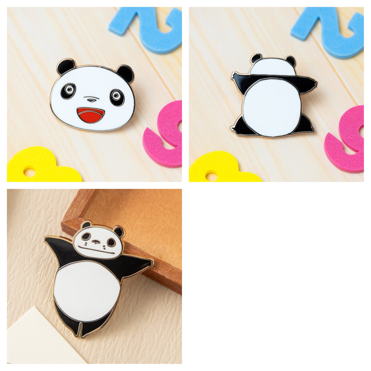 Panda! Go Panda! - Character Pins (3 Types) - Complete Set with all listed models