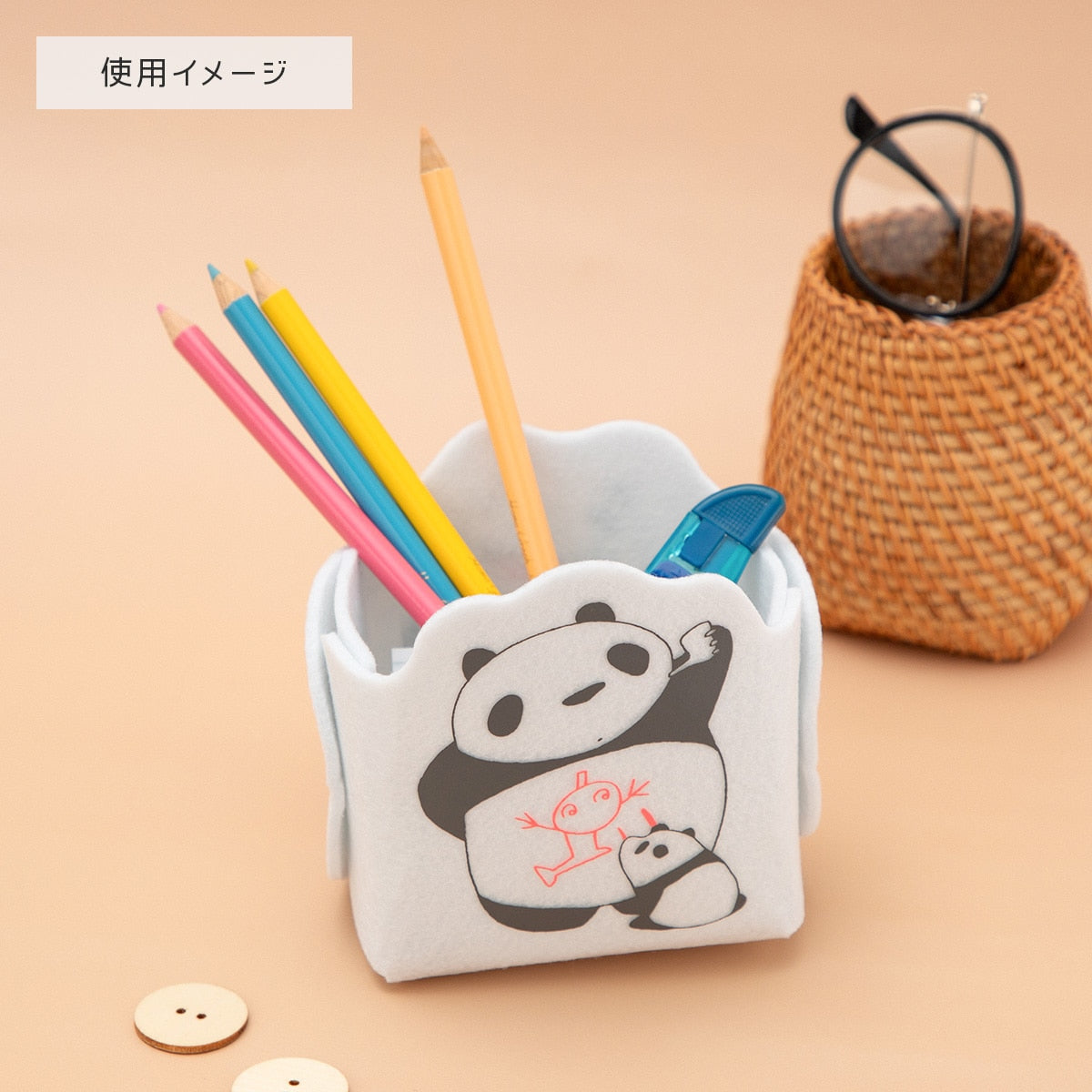 Panda! Go Panda! Felt Pen Holder Assembly Kit - official view 5