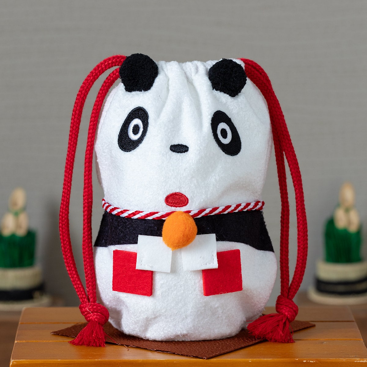 Panda! Go Panda! Kagami Mochi Drawstring Pouches (2 Types) - Panny - official view 1