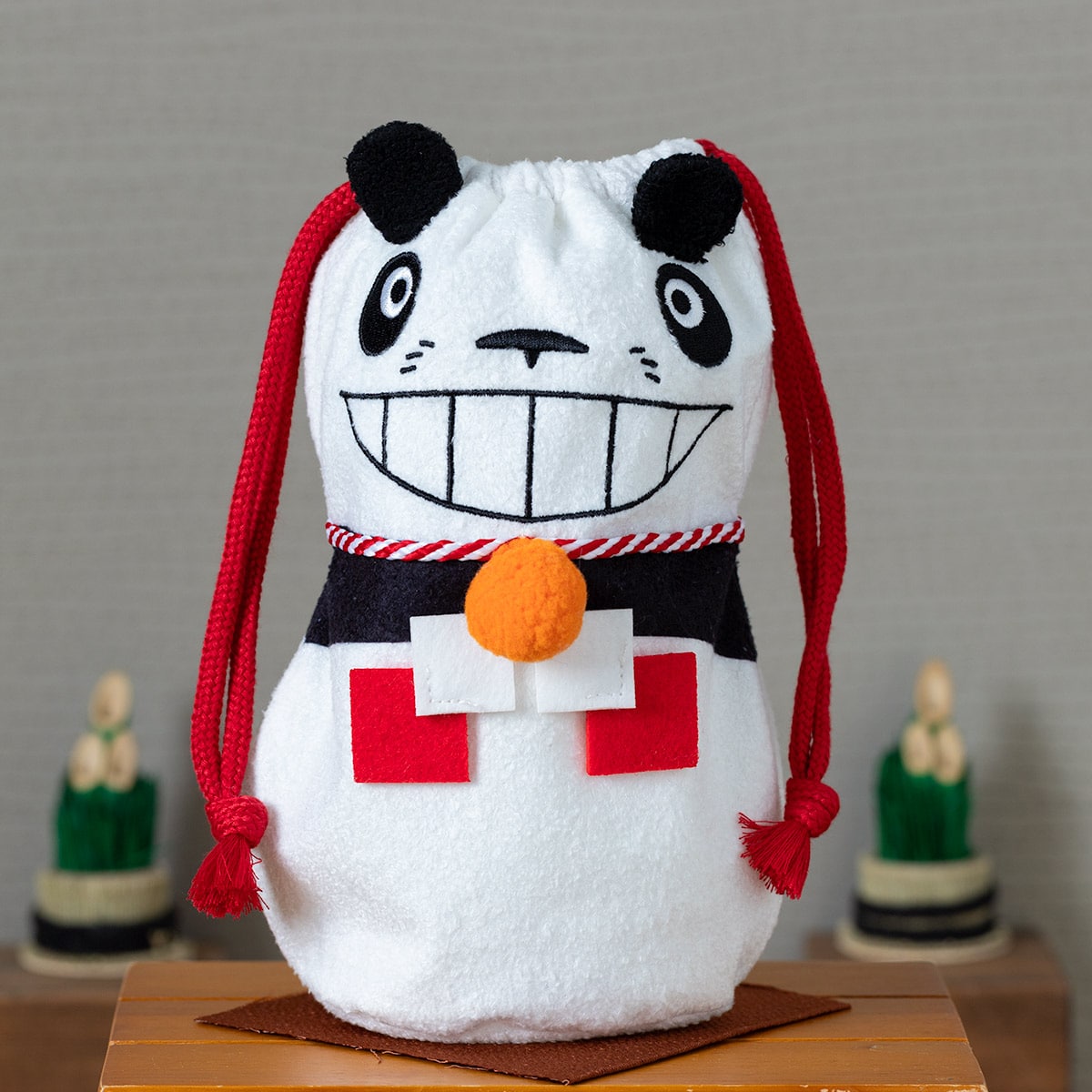 Panda! Go Panda! Kagami Mochi Drawstring Pouches (2 Types) - Papanda - official view 12