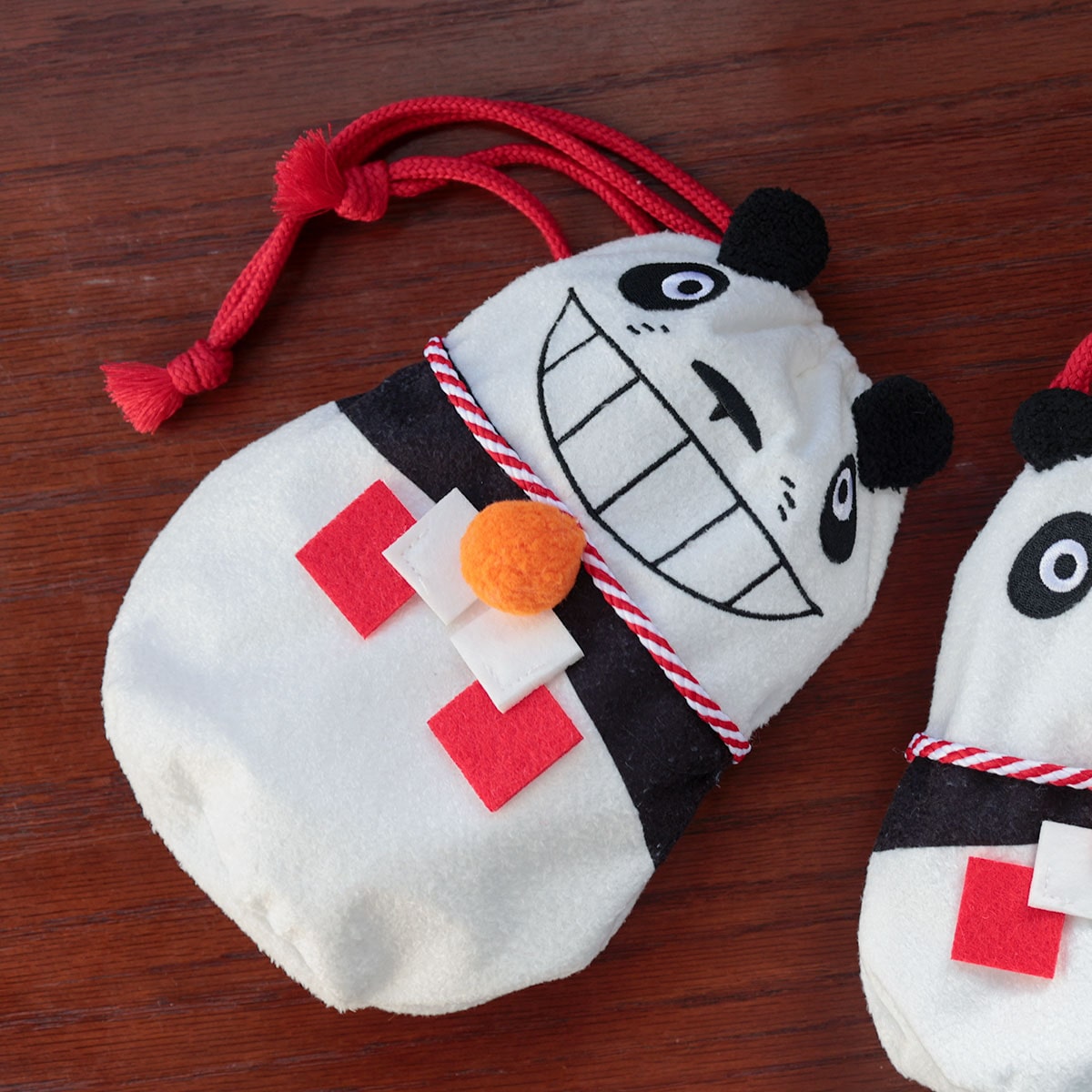 Panda! Go Panda! Kagami Mochi Drawstring Pouches (2 Types) - Papanda - official view 13