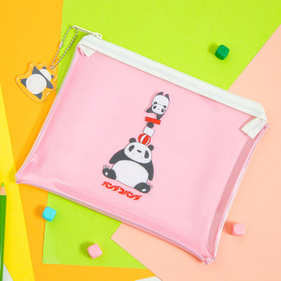 Panda! Go Panda! PVC Zip Pouches (3 Types) - Pink Circus - official view 13