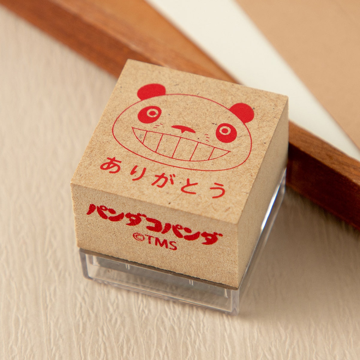 Panda! Go Panda! Self-Inking Message Stamps (2 Types) - Papanda Thank You - Red - official view 1