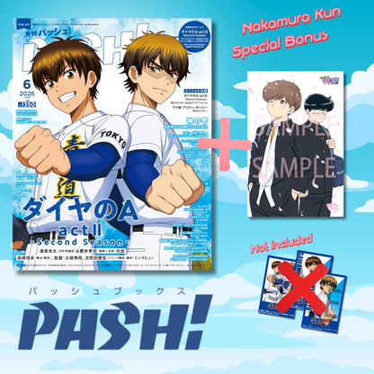 Pash! 6 2026 - Ace of Diamond Cover + The Drops of God Back Cover + Go for It, Nakamura! Bonus Card + Ace of Diamond Clear File & A1 Poster [May 9, 2026]
