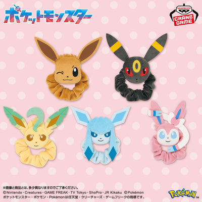 Pokemon Face Plush Band Eevee Friends - Eevee, Umbreon, Leafeon, Glaceon & Sylveon (5 Types): official image 1