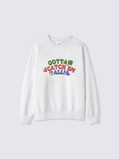 Pokemon x GU Bulbasaur / Charmander / Squirtle Sweatshirt — Light Gray — official view 1
