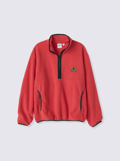 Pokemon x GU Charizard Half-Zip Fleece Pullover — Red — official view 1