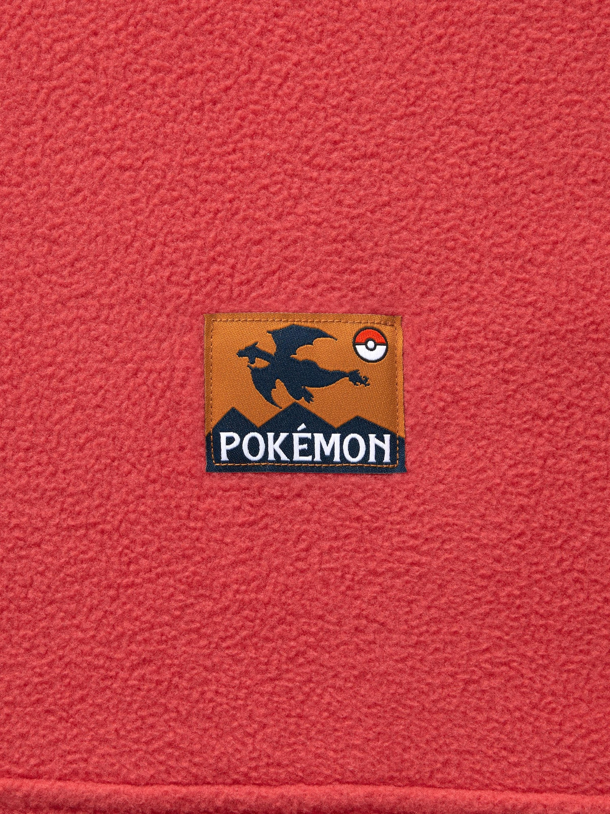 Pokemon x GU Charizard Half-Zip Fleece Pullover — Red — official view 3
