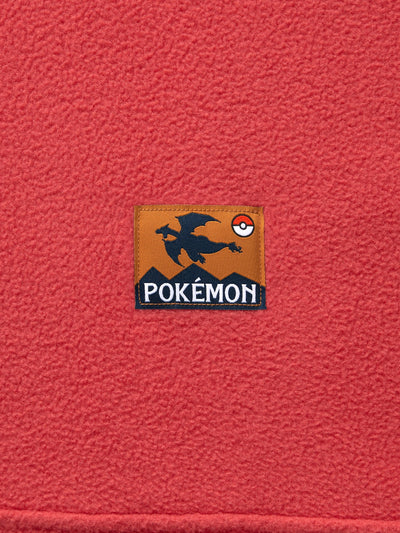 Pokemon x GU Charizard Half-Zip Fleece Pullover — Red — official view 3