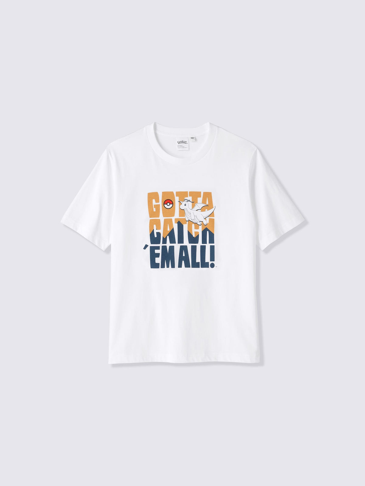 Pokemon x GU Dragonite Graphic T-Shirt — White — official view 1
