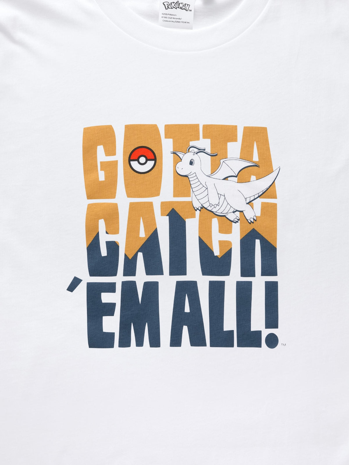 Pokemon x GU Dragonite Graphic T-Shirt — White — official view 2