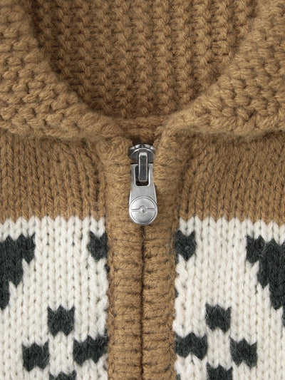 Pokemon x GU Eevee Full-Zip Knit Jacket — Brown — official view 2