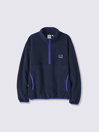 Pokemon x GU Gengar Half-Zip Fleece Pullover — Navy — official view 4