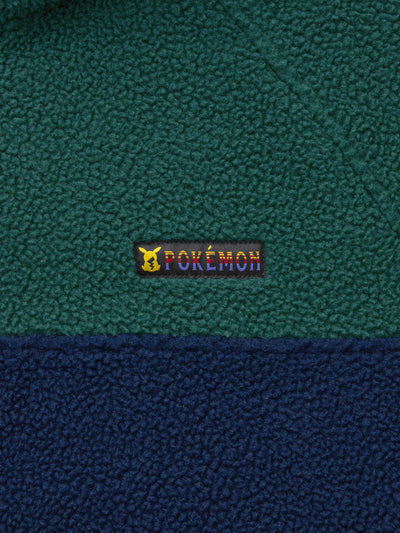 Pokemon x GU Pikachu Full-Zip Fleece Hoodie — Green — official view 3