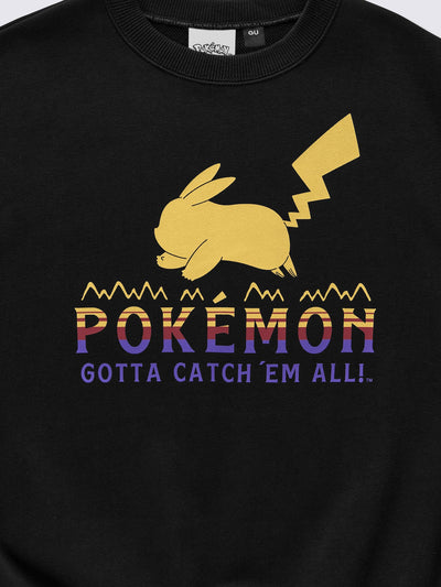 Pokemon x GU Pikachu Kids Sweatshirt — Black — official view 2