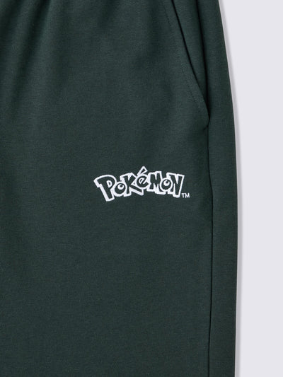 Pokemon x GU Pikachu Long-Sleeve Lounge Set — Dark Green — official view 3