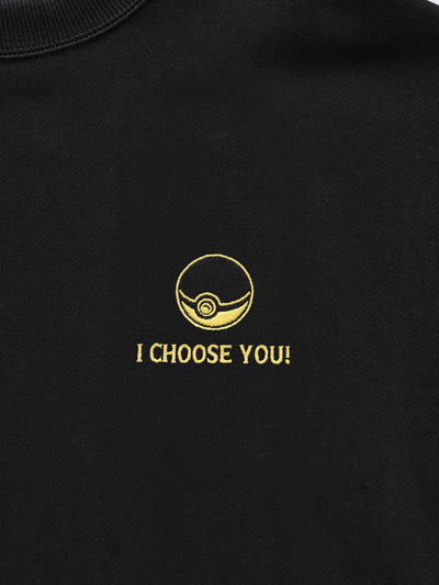 Pokemon x GU Pikachu Sweatshirt — Black — official view 2