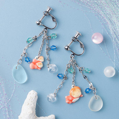 Ponyo Dangling Earrings (2 Types) - Clip-On Pair - official view 13