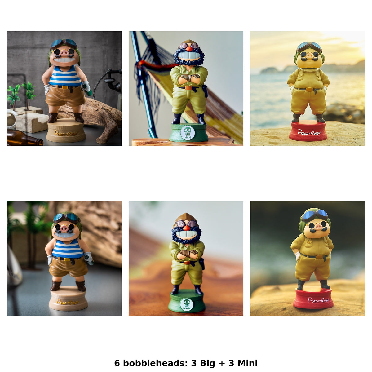 Porco Rosso GBL Bobblehead Figures (6 Types) - Complete Set