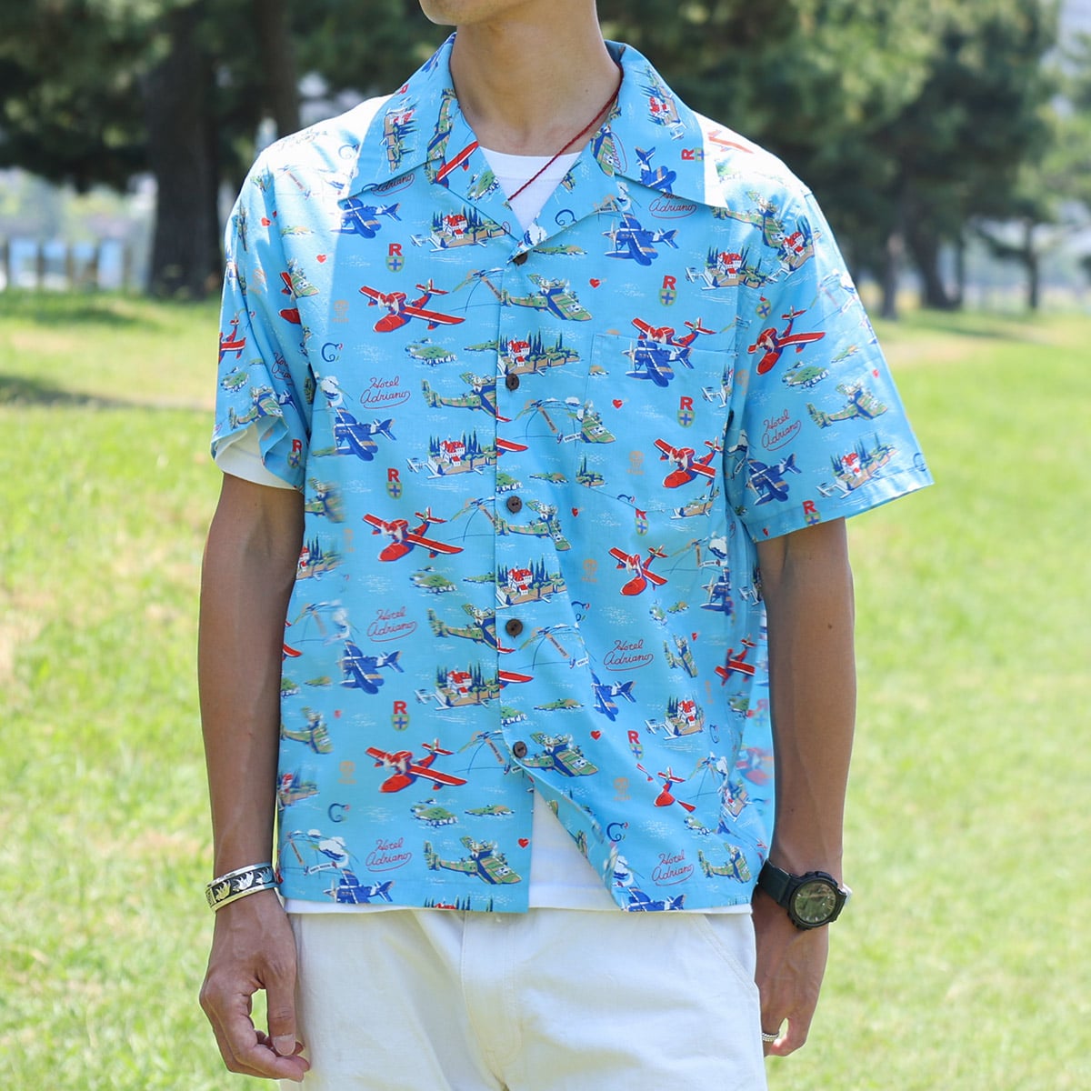 Porco Rosso GBL Hawaiian Shirt - Flying Boats, Sky and Sea - official view 1