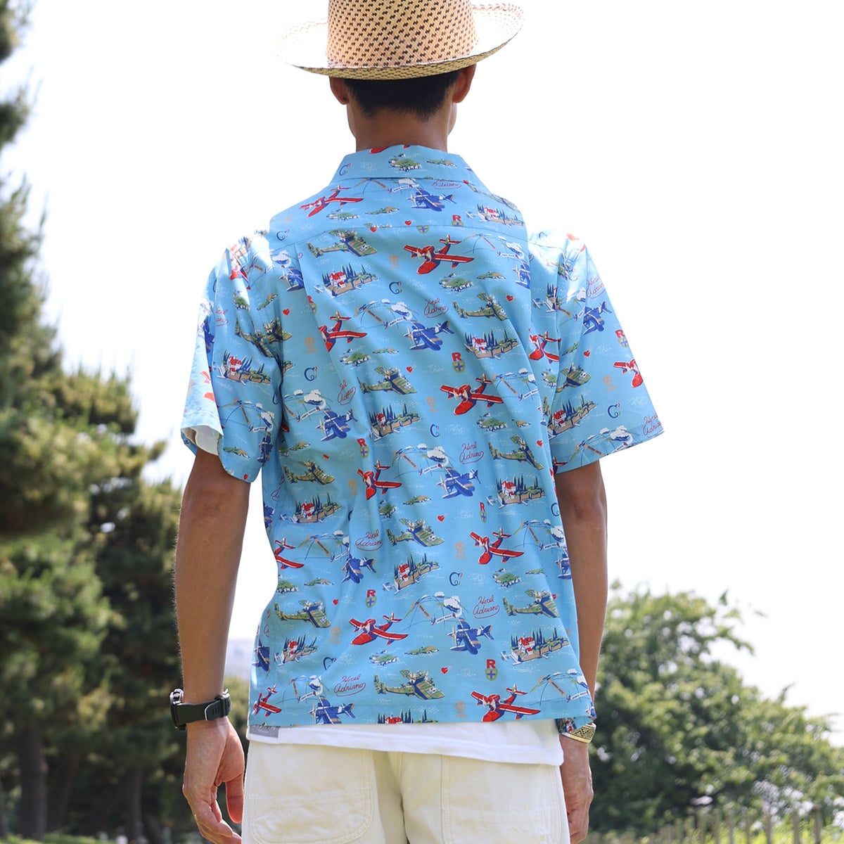 Porco Rosso GBL Hawaiian Shirt - Flying Boats, Sky and Sea - official view 3