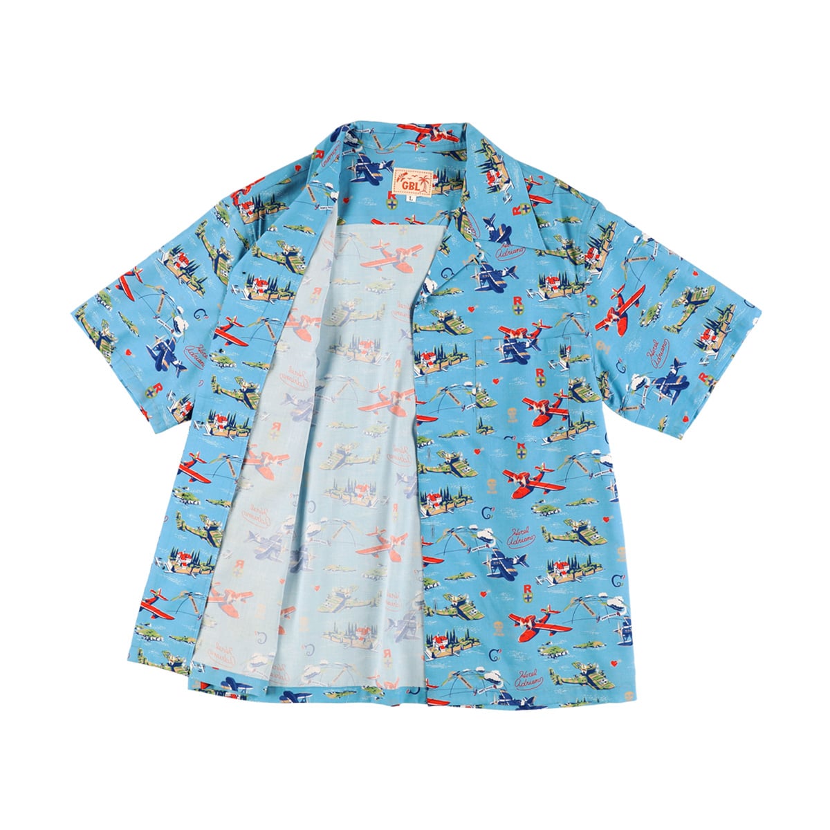 Porco Rosso GBL Hawaiian Shirt - Flying Boats, Sky and Sea - official view 11