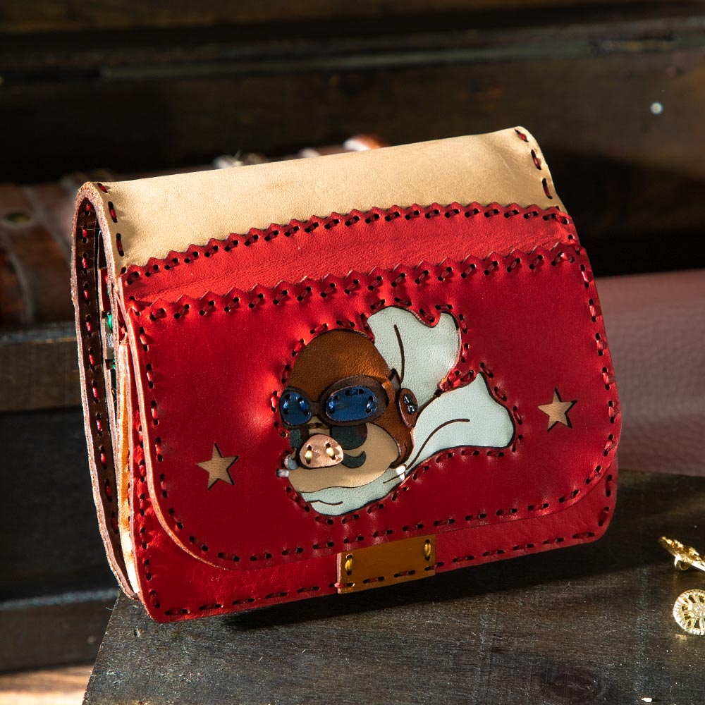 Porco Rosso GBL x OJAGA DESIGN Leather Short Wallet - official view 1