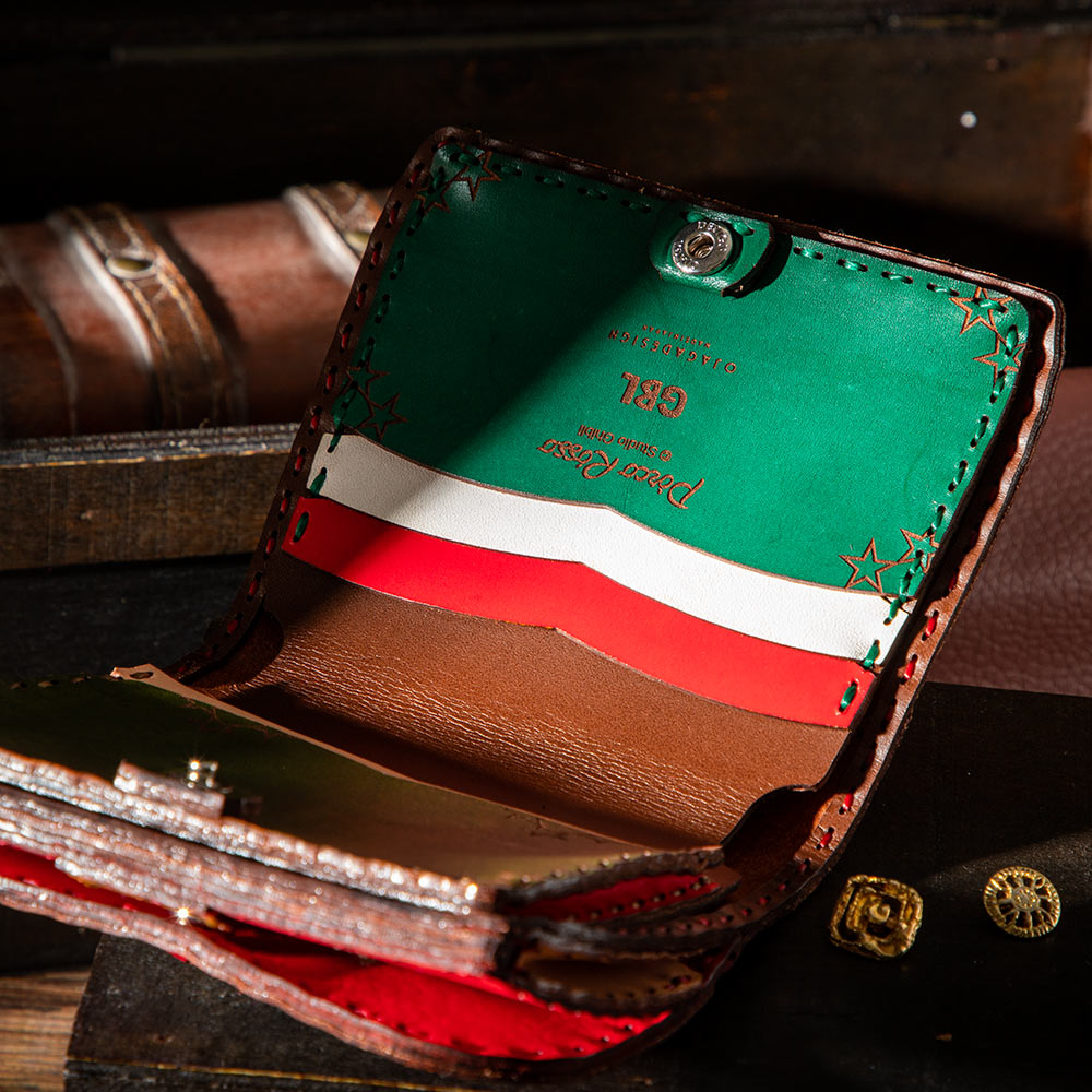 Porco Rosso GBL x OJAGA DESIGN Leather Short Wallet - official view 3